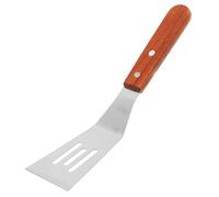 SHOWERORO Spatule à Steak à Retourner en Acier Inoxydable avec Manche en Bois Marron, Pelle de Cuisine pour Teppanyaki et Gril, Outil de Cuisine de Restaurant