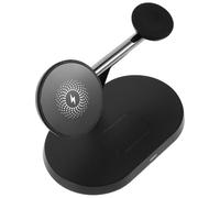 SHOWERORO Station de Charge Magnétique sans Fil 15W Support de Charge Bureau pour Smartphone Monstre et Écouteurs Compatible Noir Compact et Multifonction