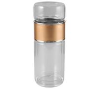 SHOWERORO Tasse en Verre à Double Paroi 280ml, Résistante à Chaleur | Silicone, Verre et PP, Infusion de Thé, Usage Maison ou Camping, Coloris Café
