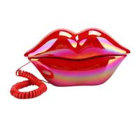 SHOWERORO Téléphone Fixe Filaire à Lèvres Rouges 16 Cm Décoration De Bureau Originale Acrylique Vintage Accessoire Maison Créatif Ambiance Rétro