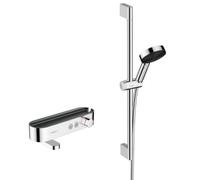 ShowerTablet Select Set Mitigeur Thermostatique douche/bain + Douchette 105mm 3 jets + Flexible douche 160cm + Barre 65cm
