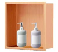 ShowerWall rt Étagère de douche encastrée en acier inoxydable sans carrelage Idéal pour rénovation de salle de bain Doré rose 320 x 320 x 125 mm