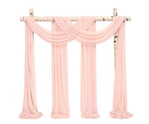 Showgeous 2 Panneaux Rideaux en Mousseline de Soie pour Arche de Mariage 28" x20ft Rougir Rose Tissu drapé Arche Rideaux en Mousseline de Soie Transparente Toile Plafond Swag décorations