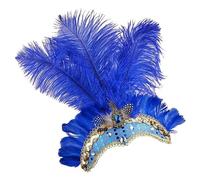 Showgirl Accessoires de coiffe - Postiche cabaret, diadème de scène Vegas, prune extravagante, bandeau pailleté, costume de théâtre dramatique pour femme