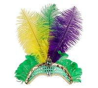 Showgirl Coiffe - Accessoires de coiffe pour showgirl, coiffe de cosplay avec détails élégants en forme de plume, accessoire de fête, festival, cocktail, carnaval, mariage, bal masqué