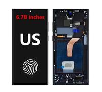 SHOWGOOD AMOLED Écran pour Samsung Galaxy S22 Ultra 5G S908B S908N Écran tactile LCD S908U S908W S908E LCD de remplacement (cadre noir américain)
