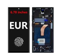SHOWGOOD AMOLED Écran pour Samsung Galaxy S22 Ultra 5G S908B S908N Écran tactile LCD S908U S908W S908E LCD de remplacement (cadre noir euro)