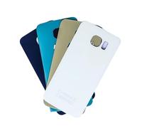 SHOWGOOD Coque arrière de batterie en verre pour Samsung Galaxy S6 Edge S6 Edge Plus G920 G925 G928 pour boîtier de porte arrière S6 Edge Plus Bleu foncé