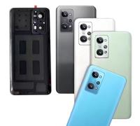 SHOWGOOD Coque arrière en verre de rechange pour Realme GT2 RMX3310 16,8 cm (noir)