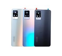 SHOWGOOD Coque arrière en verre pour Vivo V21 5G Coque de batterie de rechange pour porte arrière Vivo V21 avec objectif d'appareil photo (bleu crépuscule)