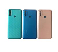 SHOWGOOD Coque de protection pour batterie arrière de Motorola Moto E20 E30 E40 avec cadre de caméra et pièces de réparation pour objectif (E20 gris)