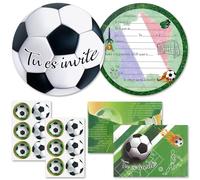 SHOWHEEL 12x Carte Invitation Anniversaire Foot, Invitation Anniversaire Garcon avec Enveloppes et Autocollants, InvItation AnnIversaire Enfant, pour un AnnIveRsaire d'Enfant ou un Match de Football