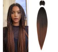 ShowJarlly Meches Pour Tresses Africaine Pre Stretched Braiding Cheveux 30 Pouces Rajout Cheveux Tresses 1 Pack/Lot Synthétiques Soft Easy Braid Professional à basse Température Hair 1B/30#