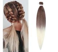 ShowJarlly Pré-Stretché Cheveux Meches Easy Braids 30 Pouces, Extensions Texturées Yaki Knotless 30/613# - 1 Paquet