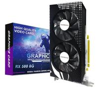 SHOWKINGS Radeon RX 580 Carte graphique 256 bits 2048SP GDDR5 AMD pour jeux sur PC, sortie DP HDMI DVI, PCI Express 3.0 avec double ventilateur pour bureau et jeux vidéo