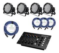 Showlite FLP-144 projecteur 4 x set, y compris le contrôleur DMX + câble