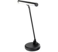 Showlite PL-1-BK-KW Lampe de Piano LED - Lampe de piano avec 15 LEDs - lumière blanc froid en 2 niveaux - hauteur 36 cm - alimentation par USB, secteur ou piles - noire