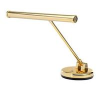 Showlite PL-1-GD-KW Lampe de Piano LED - Lampe de piano avec 15 LEDs - lumière blanc froid en 2 niveaux - hauteur 36 cm - alimentation par USB, secteur ou piles - or brillant