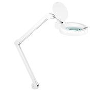 Showlite LL-6085D Lampe Loupe LED 8W 5 Dioptries (Lampe Loupe, Lentille 12,5 cm, 60 SMD LEDs, Agrandissement 2,25x, Pince de Table) blanche