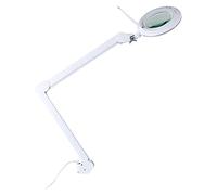 Showlite LL-6095D-Pro Lampe Loupe LED 9W 3/5 Dioptries (Lampe loupe, dimmable, lentille 127 mm, 60 SMD LEDs, grossissement 1,75/2,25x, pince de table) blanc