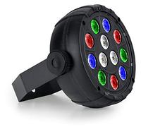 Showlite PL-12 USB-PAR12 Partyspot - Projecteur LED RGBW compact pour fête, bar et DJs mobiles - Alimentation via adaptateur USB - avec microphone pour contrôle musical - Boîtier en plastique