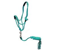 Showman Pony Licol en nylon tressé avec nœud de cowboy Bleu sarcelle