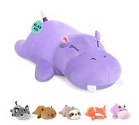 shownicer Animal en peluche, hippopotame, poids : 0,45 kg, convient aux adultes et enfants de 3 ans et plus (hippopotame A, 25 cm)