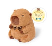 Shownicer Bouillotte en peluche Capybara Bouillotte chauffante au micro-ondes Coussin en peluche chauffant Poids en peluche Animal en peluche Cadeau pour adultes Enfants 3+ ans (23cm 0,9kg)