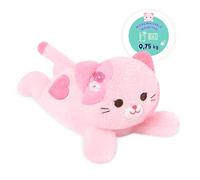 shownicer Coussin chauffant en peluche chat 0,75 kg - Doudou chauffant au micro-ondes - Jouet en peluche pour adultes et enfants de 3 ans et plus (40 cm, rose)
