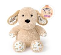 shownicer Coussin chauffant en peluche pour chien 0,8 kg - Doudou chauffant au micro-ondes - Cadeau pour adultes et enfants de 3 ans et plus (blanc, 25 cm)