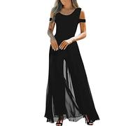 shownicer Femmes Combinaison Chic et Élégant Col Rond Jumpsuit D'été Manches Courtes Couleur Unie Combishort Slim Loose Casual Rompers avec Ceinture C Noir XXL
