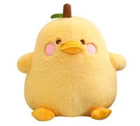 shownicer Peluche canard - Doudou poire - Kawaii - Coussin en peluche - Cadeau pour enfants et filles de 3 ans et plus - Jaune - 20 cm