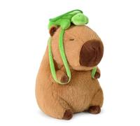 Shownicer Peluche Capybara - Capybara en peluche avec tortue - Doudou Kawaii Capybara - Coussin en peluche - Jouet - Coussin à lancer - Cadeau pour enfants filles 3+ ans (Tortue, 25 cm)