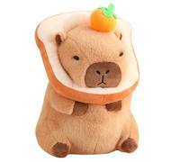 Shownicer Peluche Capybara - Doudou Kawaii Capybara en peluche - Oreiller en peluche - Jouet - Housse de siège - Cadeau pour enfants filles 3+ ans (Pain&Orange, 35cm)