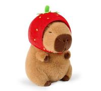 Shownicer Peluche Capybara, peluche avec fraise, Capybara Kawaii, oreiller en peluche, cadeau pour garçons et filles, 12 ans (fraise, 35 cm)