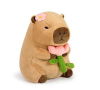 shownicer Peluche Capybara - Peluche Kawaii Capybara - Coussin en peluche - Cadeau pour enfants et filles de 3 ans et plus - Fleur - 30 cm