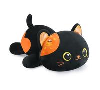 Shownicer Peluche chat - Animal en peluche - Oreiller en peluche - Chat noir - Jouet en peluche - Chaton - Peluche - Oreiller en peluche - Jouet pour chat - Peluche cadeau pour adultes et enfants de 3
