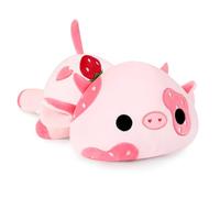 SHOWNICER - Peluche de vache en tissu kawaii, oreiller en peluche, jouet de vache pour le lait, oreiller en peluche à lancer, cadeau pour enfants filles de 12+ ans (rose)