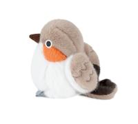 shownicer Peluche oiseau en peluche Sparrow Bird Plush 11 cm | Oiseau en peluche gris blanc marron - Jouet - Décoration de bureau et objet de collection - Cadeaux pour enfants