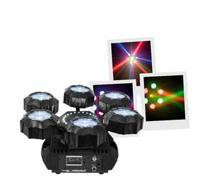 Showtec Airwolf - Multi-effets lumineux - 6x LED 8W RGBW, stroboscope, laser rouge/vert