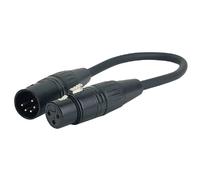 Showtec XLR Adapter - Adaptateur XLR 3 broches Femelle / XLR 5 broches Mâle - 25 cm - Double blindage