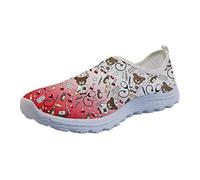 Showudesigns Chaussure de Sport Tennis Femmes Baskets infirmière Running Sneakers Enfiler Chaussure Infirmier Randonnée légères Maille Casual Slip on Taille 39 EU
