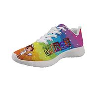 Showudesigns Chaussure InfirmièRe Femme Baskets de Courses Running Chaussures de Sport Outdoor D'athlétisme Sports Fitness Gym Sneaker Arc-en-Ciel 39EU