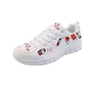 Showudesigns Chaussures de course respirantes pour homme et femme, baskets à lacets, chaussures de sport, motif ours infirmière, 38 EU