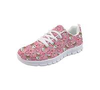 Showudesigns Chaussures de Sport Femme Running Léger Infirmière hopital Chaussure de Travail Course Sneakers Multisports Outdoor Casual Basses Mixte Adulte Baskets - Ours Rose