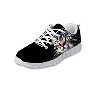 Showudesigns Chaussures de tennis de basket-ball décontractées avec motif de chat mignon Noir
