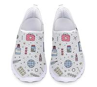 Showudesigns Femme Basket Mode Chaussures de Sports Course Sneakers Fitness Gym athlétique Outdoor Blanc Nurse Baskets Casual Mesh Chaussures de Course Adolescent Footwear 42