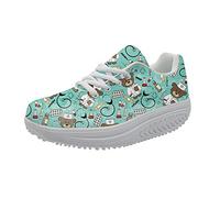 Showudesigns Femmes Minceur infirmière Femme Chaussure Mode Baskets Compensées Sport Running Tennis Plateforme FemmeTalon Plateforme 5 CM