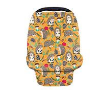 Showudesigns Hérisson Housse de siège de voiture pour bébé fille garçon Écharpe d'allaitement Imprimé animal Auvent de siège de voiture, housse de poussette, chaise haute