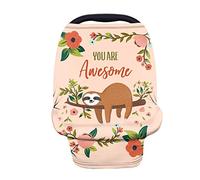 Showudesigns Housse de siège auto pour bébé - Motif paresseux - Rose - Pour nouveau-né - Pour allaiter - Pour bébé - Pour voyage - Par tous les temps